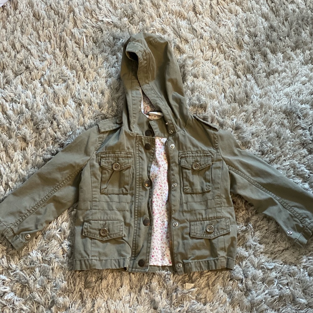 Crewcuts girls sz 3 green khaki jacket